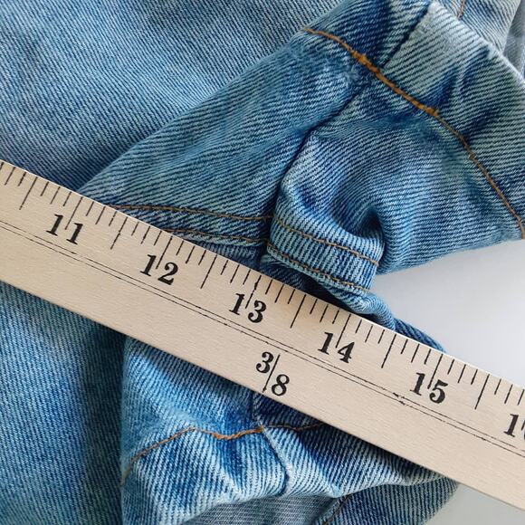 Vintage 1990s Ultra High Rise Denim Shorts Light Wash Jeans Y2K Mom Jeans - Picture 6 of 7